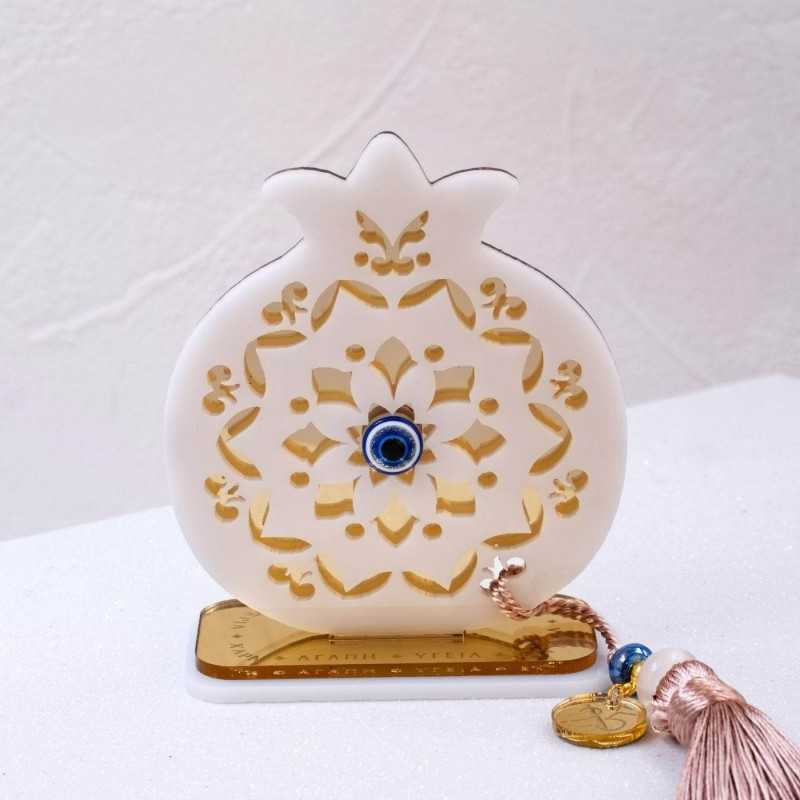 Lucky charm plexiglass pomegranate Handmade tabletop pomegranate lucky charm made of plexiglass