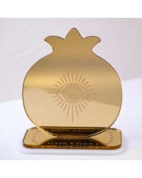 Gold Mirror Plexiglass Tabletop Charm 2026 'Mystique' - Pomegranate & Evil Eye Gold Mirror Plexiglass Tabletop Charm 2026 'Mystique' - Pomegranate & Evil Eye