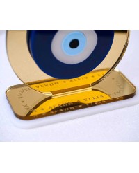 Lucky charm Golden Drop with Evil Eye Handmade tabletop drop lucky charm made of plexiglass