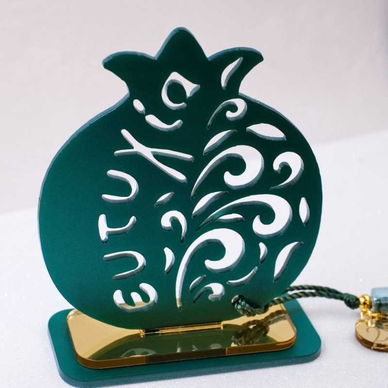 Lucky charm plexiglass pomegranate Handmade tabletop pomegranate lucky charm made of plexiglass