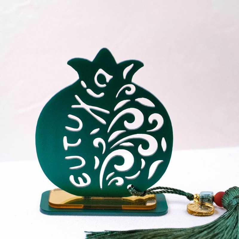 Lucky charm plexiglass pomegranate Handmade tabletop pomegranate lucky charm made of plexiglass