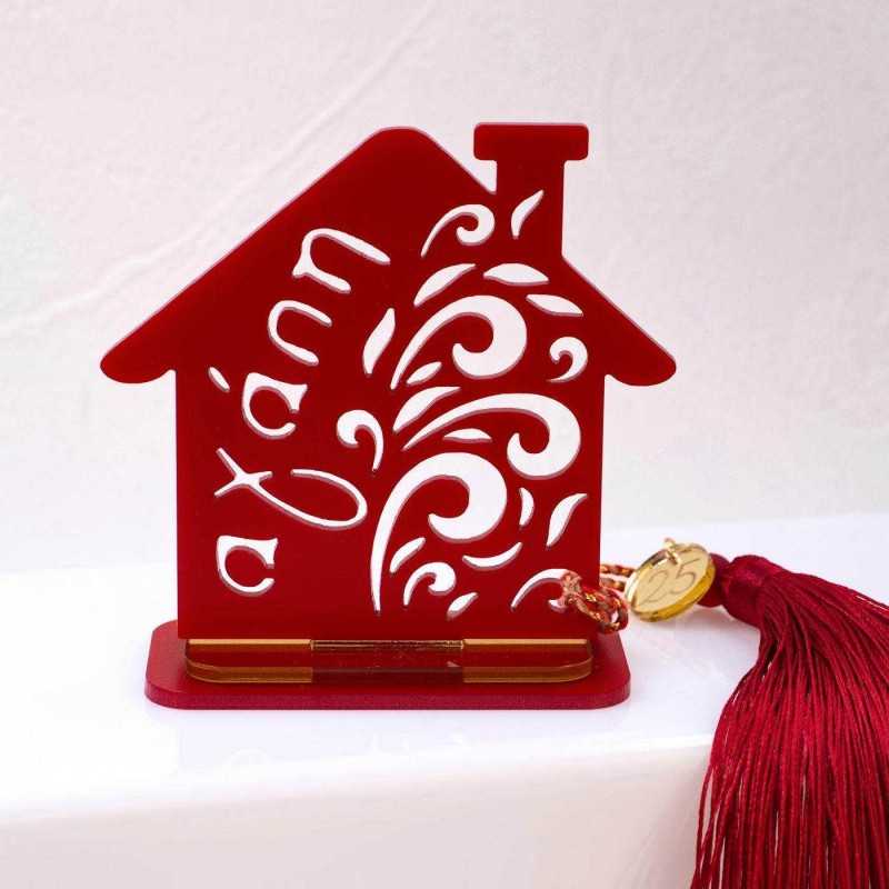 Lucky charm plexiglass house Handmade tabletop house lucky charm made of plexiglass