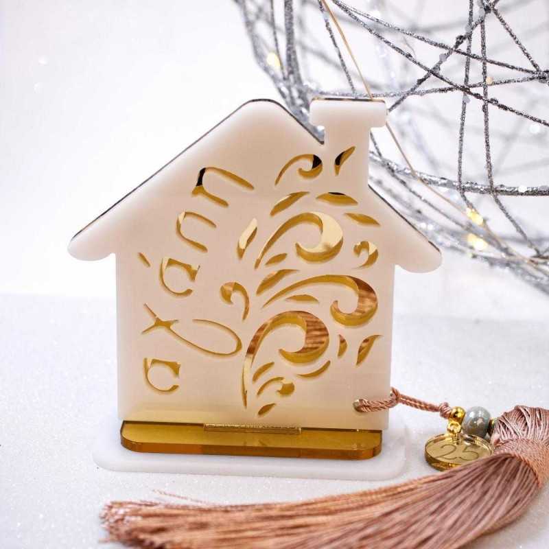 Lucky charm plexiglass house Handmade tabletop house lucky charm made of plexiglass