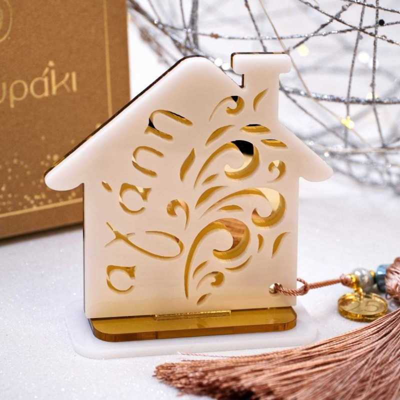 Lucky charm plexiglass house Handmade tabletop house lucky charm made of plexiglass