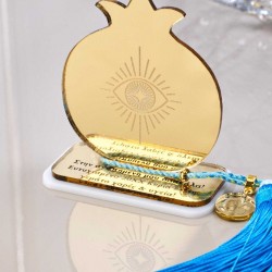 Χειροποίητο επιτραπέζιο προσωποποιημένο γούρι Χρυσό Ρόδι με τη δική σου ευχή