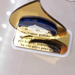 Χειροποίητο επιτραπέζιο προσωποποιημένο γούρι Μάτι Σταγόνα με τη δική σου ευχή