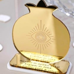 Χειροποίητο επιτραπέζιο προσωποποιημένο γούρι Χρυσό Ρόδι με τη δική σου ευχή
