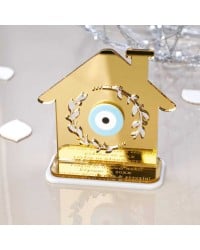 Χειροποίητο γούρι Σπίτι με Μάτι με τη δική σου ευχή Χειροποίητο επιτραπέζιο προσωποποιημένο γούρι Σπίτι με Μάτι και τη δική σου ευχή