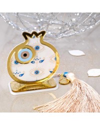 Lucky charm plexiglass Pomegranate with evil eye Handmade tabletop Pomegranate with evil eye lucky charm made of plexiglass