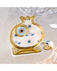 Lucky charm plexiglass Pomegranate with evil eye Handmade tabletop Pomegranate with evil eye lucky charm made of plexiglass