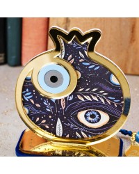Lucky charm plexiglass Pomegranate with evil eye Handmade tabletop Pomegranate with evil eye lucky charm made of plexiglass