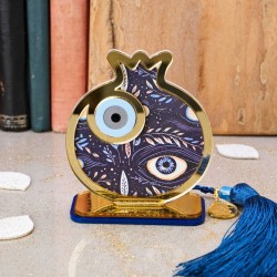 Χειροποίητο επιτραπέζιο γούρι Ρόδι με Μάτι από πλέξιγκλας 