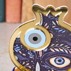 Χειροποίητο επιτραπέζιο γούρι Ρόδι με Μάτι από πλέξιγκλας 