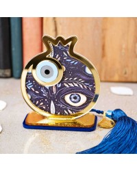 Lucky charm plexiglass Pomegranate with evil eye Handmade tabletop Pomegranate with evil eye lucky charm made of plexiglass