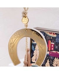 Handmade Horseshoe Lucky Charm in a gift Box Handmade hanging lucky charm with plexiglass Horseshoe