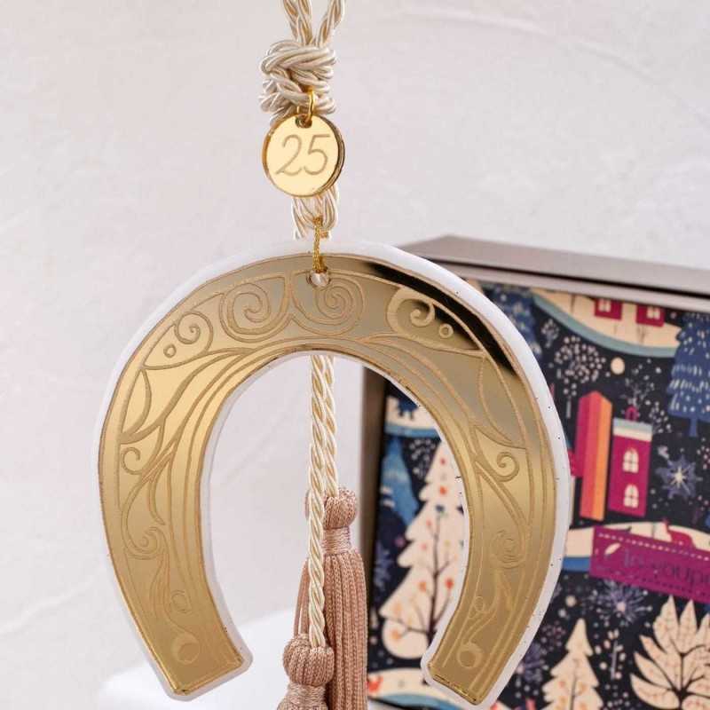 Handmade hanging lucky charm with plexiglass Horseshoe