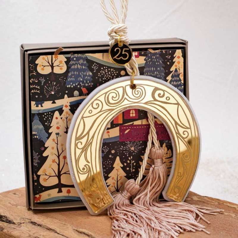 Handmade hanging lucky charm with plexiglass Horseshoe