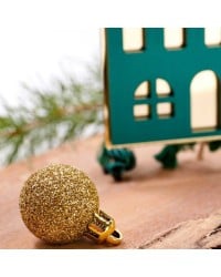 Christmas House Lucky charm Lucky charm Christmas with house made of plexiglass