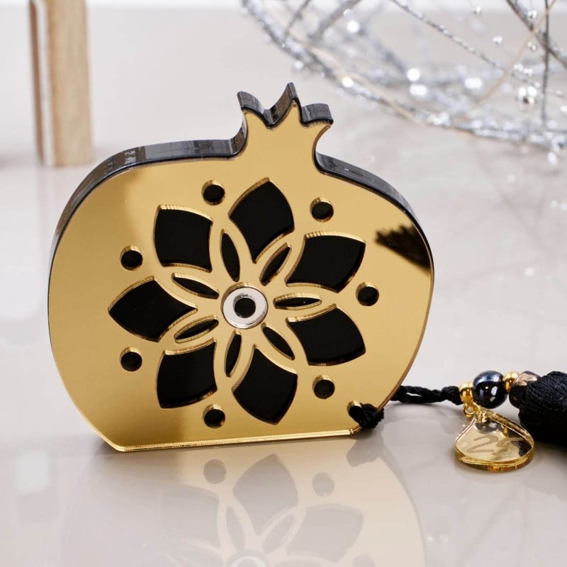 Lucky charm plexiglass Pomegranate with evil eye Handmade tabletop Pomegranate lucky charm made of plexiglass