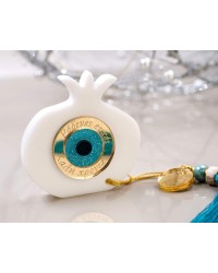 Lucky charm plexiglass Pomegranate with evil eye Handmade tabletop Pomegranate with evil eye lucky charm made of plexiglass