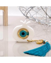 Lucky charm plexiglass Pomegranate with evil eye Handmade tabletop Pomegranate with evil eye lucky charm made of plexiglass