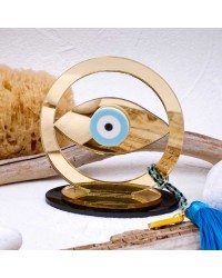 Summer lucky charm plexiglass evil eye Handmade evil eye table lucky charm made of plexiglass with ceramic beads and silk tassel