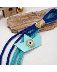 Handmade lucky charm plexiglass Handmade lucky charm with plexiglass little boat and braided cord