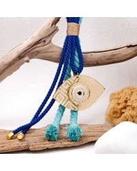 Summer lucky charm plexiglass Handmade summer lucky charm with plexiglass evil eye, braided cord and tassels