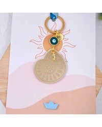 Μπρελόκ Summer Plexi Shell Χειροποίητο μπρελόκ με στοιχείο από πλέξιγκλας και μεταξωτή φούντα
