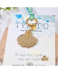 Plexi Shell Summer Keychain Handmade key-chain with plexiglass part and evil eye