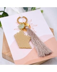 Women's Boat Keychain Handmade key-chain with plexiglass part and silk tassel