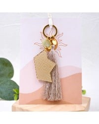 Women's Boat Keychain Handmade key-chain with plexiglass part and silk tassel