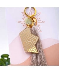 Women's Boat Keychain Handmade key-chain with plexiglass part and silk tassel