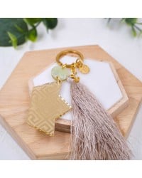 Women's Boat Keychain Handmade key-chain with plexiglass part and silk tassel