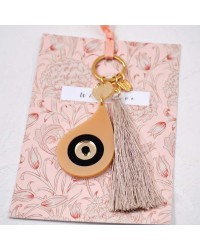 2026 Lucky Keychain with Evil Eye Handmade key-chain with plexiglass part and silk tassel
