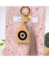 2026 Women's Keychain - Lucky House Handmade key-chain with plexiglass part and silk tassel