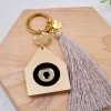 2026 Women's Keychain - Lucky House Handmade key-chain with plexiglass part and silk tassel