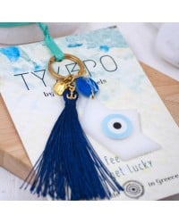 Μπρελόκ με καραβάκι πλέξιγκλας και μάτι Χειροποίητο μπρελόκ με καραβάκι πλέξιγκλας και μάτι