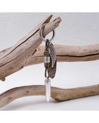 Bullet Men's Keychain Handmade men's key-chain made of cord and silver-plated parts