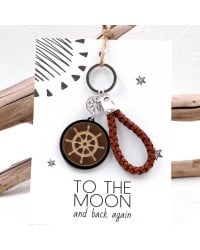 Ανδρικό Μπρελόκ Ship Wheel Χειροποίητο ανδρικό μπρελόκ από πλεκτό δέρμα, πλέξιγκλας και επάργυρα στοιχεία