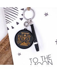 Men's Keychain made of Leather Handmade men's key-chain made of braided leather, plexiglass and silver-plated parts