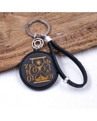 Men's Keychain made of Leather Handmade men's key-chain made of braided leather, plexiglass and silver-plated parts