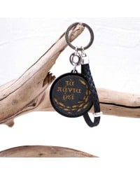 Men's Keychain made of Leather Handmade men's key-chain made of braided leather, plexiglass and silver-plated parts