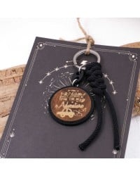 Adventure Men's Keychain Handmade men's key-chain made of cord and plexiglass with silver-plated parts