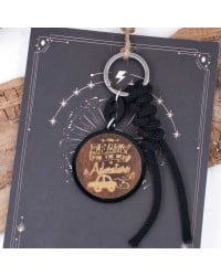 Adventure Men's Keychain Handmade men's key-chain made of cord and plexiglass with silver-plated parts