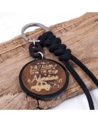 Adventure Men's Keychain Handmade men's key-chain made of cord and plexiglass with silver-plated parts