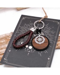 Ανδρικό Μπρελόκ Compass Χειροποίητο ανδρικό μπρελόκ από πλεκτό δέρμα, πλέξιγκλας και επάργυρα στοιχεία