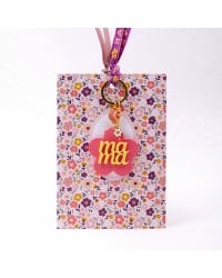 Mama Plexiglass Keychain Handmade key-chain with plexiglass and gold-plated parts