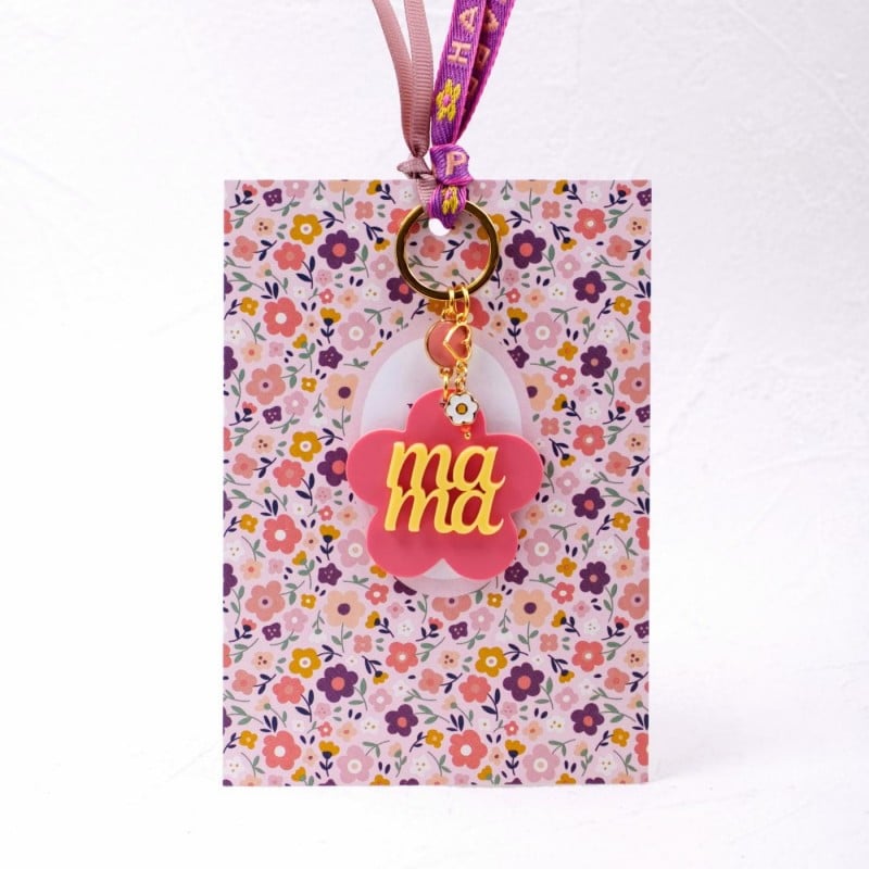 Mama Plexiglass Keychain Handmade key-chain with plexiglass and gold-plated parts