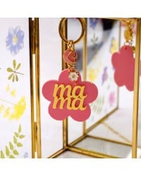Mama Plexiglass Keychain Handmade key-chain with plexiglass and gold-plated parts